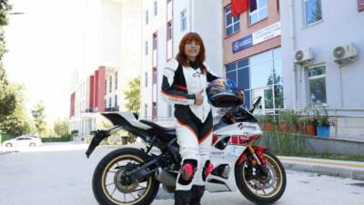 Türkiye Şampiyonu motosiklet sporcusu Fatma Baştepe, rotasını Avrupa ve Dünya