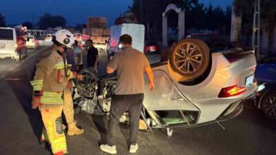 Hatay’ın Belen ilçesinde otomobil ile sepetli motosikletin çarpıştığı kazada ortalık