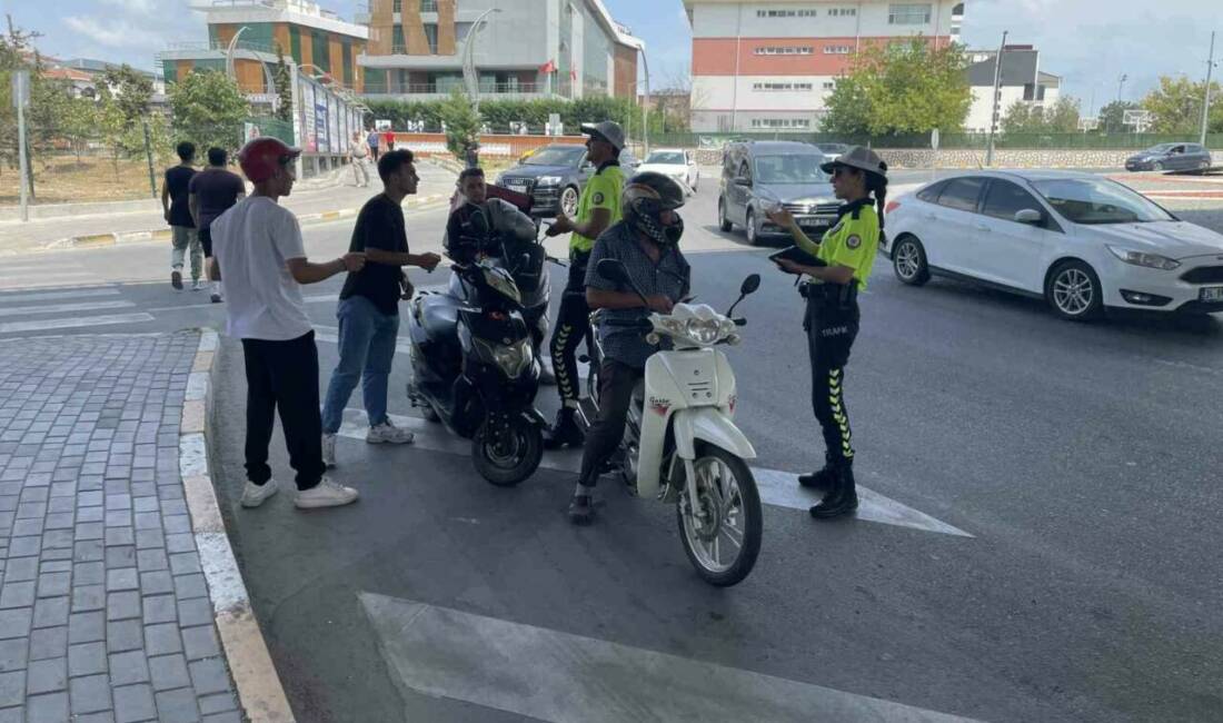 Tekirdağ Kapaklı ilçesinde motosiklet kullanıcılarına yönelik denetimler Yıldızkent Köprülü Kavşağı’nda