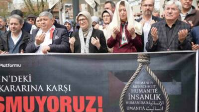 Balıkesir’de Filistin’e destek vermek ve İsrail’e tepki göstermek için sivil