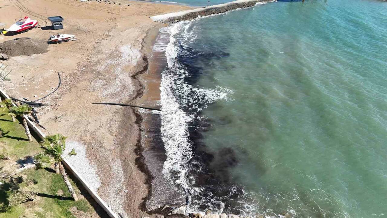 Antalya’nın Alanya ilçesine bağlı Türkler Mahallesi sahilinde kıyı şeridinde deniz