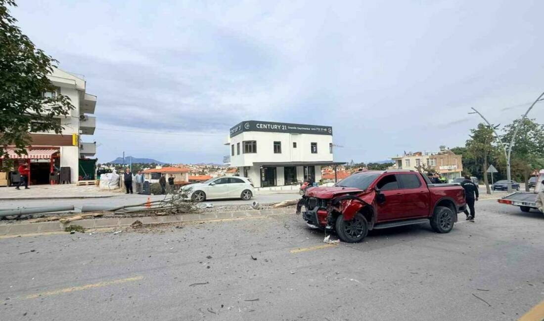 Muğla’nın Datça ilçesinde kontrolden çıkan bir otomobil, 2 ağacı ve