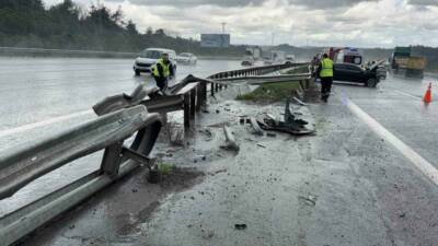 Arnavutköy’de etkili olan şiddetli dolu yağışı sonrası Kuzey Marmara Otoyolu’nda