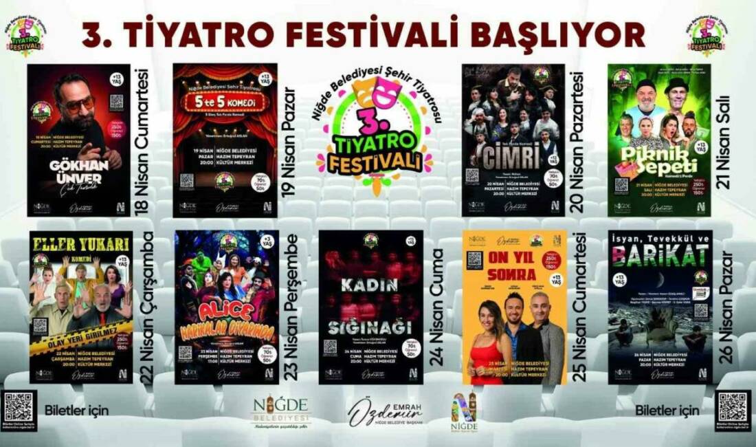Niğde Belediyesi; kültür ve sanat etkinlikleri çerçevesinde bu yıl üçüncüsünü